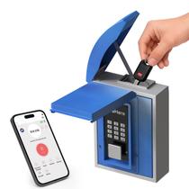 Suporte de parede com compartimento para chaves, cofre digital inteligente, Bluetooth OTP/APP, Wi-Fi/código fixo/desbloqueio por chave, armazenamento seguro de chaves para uso externo, imóveis, apartamentos e lojas