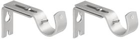 Suporte de parede com haste de cortina e ganchos Amazon Basics Silver Set 2