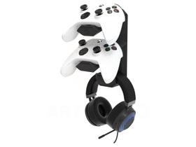 Suporte de Parede Compatível Com HeadSet e 2 Controles do Xbox ou PlayStation - ARTBOX3D