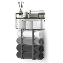 Suporte de parede de metal Xstydes com cesto preto Suporte de parede de metal Xstydes com cesto preto