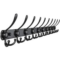 Suporte de parede Deap Deap 38 cm com 10 ganchos triplos pretos