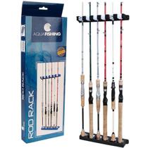 Suporte de Parede Expositor Organizador Até 6 Varas de Pescar Rod Rack Pesca Brasil