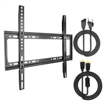 Suporte de Parede Fixo P/23-63" Tv Smart Lcd Led + Cabo Hdmi 2m + Cabo de Força Tipo 8 Bipolar Suporte de Parede Fixo P/23-63" Tv Smart Lcd Led + Cabo Hdmi 2m + Cabo de Força Tipo 8 Bipolar