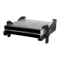 Suporte de parede fixo para dvd, receptores, dvr, com apoio lateral e haste de fixação aritculado de 25 a 95mm de altura