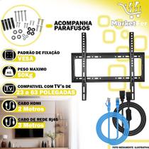 Suporte de Parede Fixo Para Tv 23 a 63 Pol Painel Monitor Com Cabo Hdmi 2m e Cabo de Internet 3m Suporte de Parede Fixo Para Tv 23 a 63 Pol Painel Monitor Com Cabo Hdmi 2m e Cabo de Internet 3m