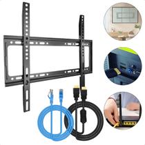 Suporte de Parede Fixo Para Tv 23 a 63 Pol Painel Monitor Com Cabo Hdmi 2m e Cabo de Internet 3m