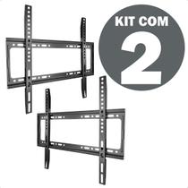 Suporte de Parede Fixo Slim para TV 23 a 63 Polegadas Universal Kit com 2 Unidades Aço Reforçado Até 50 Kg Suporte de Parede Fixo Slim para TV 23 a 63 Polegadas Universal Kit com 2 Unidades Aço Reforçado Até 50 Kg