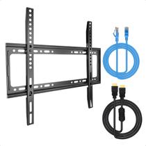 Suporte de Parede Fixo Tv Monitor 23-63" Kit Parafuso + Cabo Hdmi 2m + Cabo de Rede Internet 3m