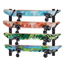 Suporte de parede horizontal para skate BiJun, 4 níveis Suporte de parede horizontal para skate BiJun, 4 níveis