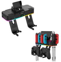 Suporte De Parede LED Dock TV Para Nintendo Switch/Oled Carregador Base Preto