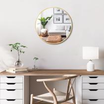 Suporte de parede Mirror Itrue Small Round 30 cm com estrutura de metal dourado