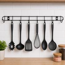 Suporte De Parede Multiuso Organizador Preto Para Acessórios Leves Diversos Casa Banheiro Cozinha Lavanderia 8 Ganchos Metal Fixação Parafuso Suporte De Parede Multiuso Organizador Preto Para Acessórios Leves Diversos Casa Banheiro Cozinha Lavanderia 8 Ganchos Metal Fixação Parafuso