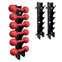 Suporte de Parede p/ 6 Halteres Organizador Recortes a Laser Premium