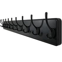 Suporte de parede para cabide WEBI 98,2 cm com 10 ganchos pretos Suporte de parede para cabide WEBI 98,2 cm com 10 ganchos pretos