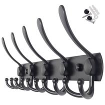 Suporte de Parede para Cabides WEBI - 5 Ganchos em Aço Inoxidável Preto Suporte de Parede para Cabides WEBI - 5 Ganchos em Aço Inoxidável Preto