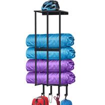Suporte de parede para cadeiras de acampamento em aço inoxidável preto Suporte de parede para cadeiras de acampamento em aço inoxidável preto