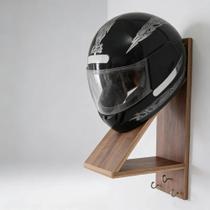 Suporte De Parede Para Capacete De Moto Com Porta Chaves