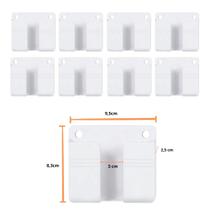 Suporte de Parede para Celular e/ou Controle Remoto, Multiuso, Adesivo. Branco. 8 Unidades.