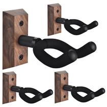 Suporte de Parede para Guitarra DOMMI (Pacote com 4) - Gancho Giratório com Revestimento Macio - Acabamento Nogueira Suporte de Parede para Guitarra DOMMI (Pacote com 4) - Gancho Giratório com Revestimento Macio - Acabamento Nogueira