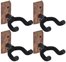 Suporte de parede para guitarra MOREYES Black Walnut, pacote com 4 para todas as guitarras Suporte de parede para guitarra MOREYES Black Walnut, pacote com 4 para todas as guitarras