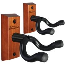 Suporte de parede para guitarra Onmiwod Mahogany Wood, pacote com 2 unidades em forma de U Suporte de parede para guitarra Onmiwod Mahogany Wood, pacote com 2 unidades em forma de U