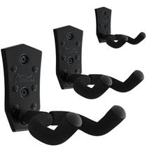 Suporte de parede para guitarra Onmiwod, pacote com 3 unidades de metal preto em forma de V Suporte de parede para guitarra Onmiwod, pacote com 3 unidades de metal preto em forma de V