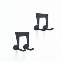 Suporte de parede para guitarra, pacote com 2 unidades FKKA Ukulele Steel Black