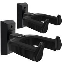 Suporte de parede para guitarra, pacote com 2 unidades Onmiwod Auto Lock Black Hardwood