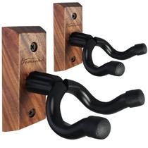 Suporte de parede para guitarra, pacote com 2 unidades Onmiwod Black Walnut Wood, em forma de U Suporte de parede para guitarra, pacote com 2 unidades Onmiwod Black Walnut Wood, em forma de U