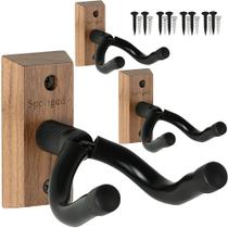 Suporte de parede para guitarra, pacote com 3 unidades, Spoligod Black Walnut Suporte de parede para guitarra, pacote com 3 unidades, Spoligod Black Walnut