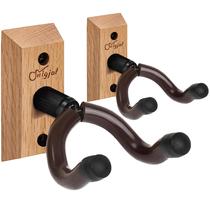 Suporte de parede para guitarra SNIGJAT Rotatable Solid Wood, pacote com 2
