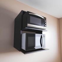 Suporte de Parede para Microondas e Forno em MDF e Madeira Nicho Maclavi Móveis