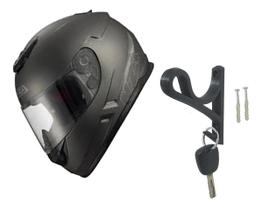 Suporte De Parede Para Pendurar Capacete De Moto Preto