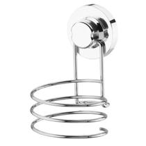 Suporte de Parede Para Secador de Cabelo Cromado Com Ventosa