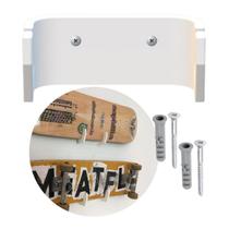 Suporte de Parede para Skate, Impresso em 3D, 15 x 6 x 8 cm, Branco, Organizador