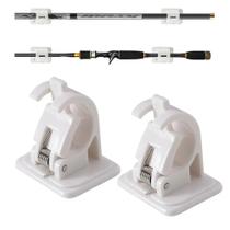 Suporte De Parede Para Varas De Pesca Com 1 Par De Clipes Organizadores Para Acessórios De Pesca Suporte De Parede Para Varas De Pesca Com 1 Par De Clipes Organizadores Para Acessórios De Pesca