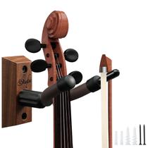 Suporte de parede para violino Ohuhu Hardwood com suporte para arco Suporte de parede para violino Ohuhu Hardwood com suporte para arco