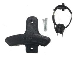 Suporte De Parede Parafusado Headset Headphone Preto