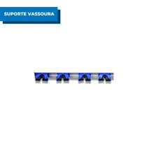 Suporte de Parede Pendurar Vassouras Organizador para 4 Acessórios Rodo Pá Escova Bralimpia