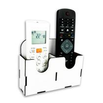 Suporte De Parede Porta 2 Controle Remoto Ar Tv Som Mdf Branco