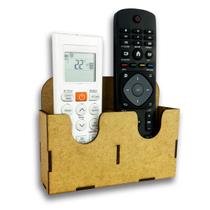 Suporte De Parede Porta 2 Controle Remoto Ar Tv Ventilador Mdf