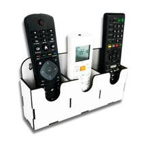 Suporte De Parede Porta 3 Controle Remoto Ar Tv Som Mdf Branco