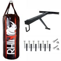 Suporte De Parede Reforçado + Saco Pancada Profissional 70cm