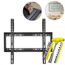 Suporte de Parede Universal Fixo 23 a 63 para TV LED LCD até 50kg com Jogo de Ferramentas 24 Peças