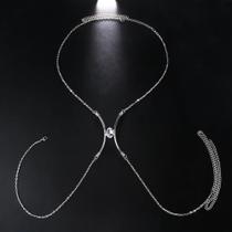 Suporte De Peito Em Metal Cristal Elegante Em Forma De X, Colar De Praia, Joias Para Noite De Balada
