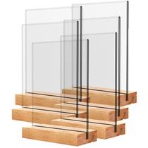 Suporte de placa de acrílico JDEA com base de madeira de 5 x 7 polegadas (pacote com 6)