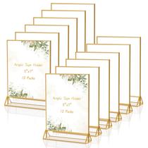 Suporte de placa de acrílico KILY-WILY Gold Frames, 12 pacotes de 5 x 7 polegadas