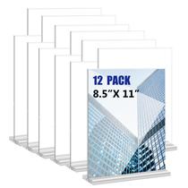 Suporte de placa de acrílico KOOLDE 21 x 29,7 cm em forma de T, pacote com 12 unidades, transparente