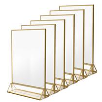 Suporte de placa de acrílico NIUBEE 8,5 x 11 com moldura dourada, pacote com 6 Suporte de placa de acrílico NIUBEE 8,5 x 11 com moldura dourada, pacote com 6