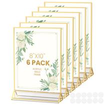 Suporte de placa de acrílico YOAEAILY Gold Frames 20x25cm, pacote com 6 Suporte de placa de acrílico YOAEAILY Gold Frames 20x25cm, pacote com 6